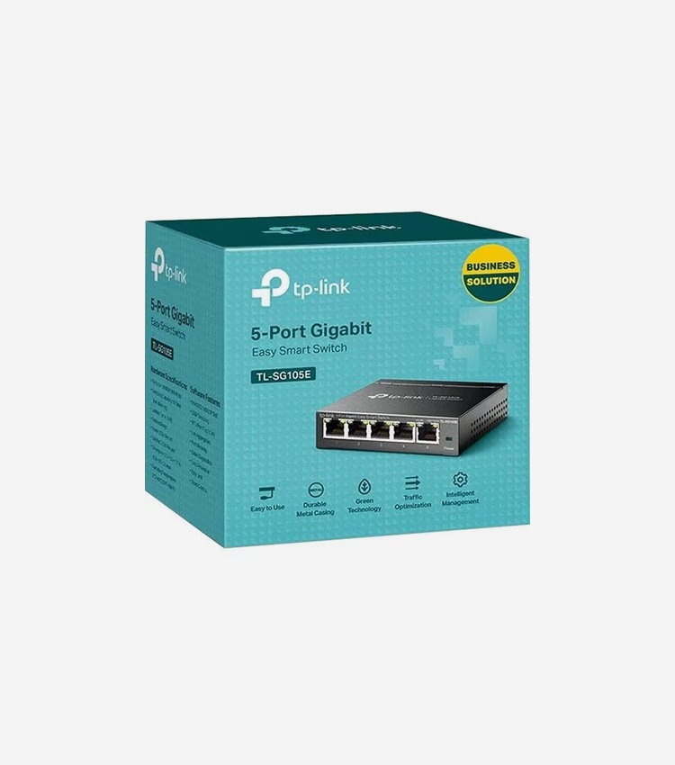 TP-Link 5-Port Gigabit Easy Smart Switch - 5 Ports - Manageable - Gigabit Ethernet - 10/100/1000Base-T