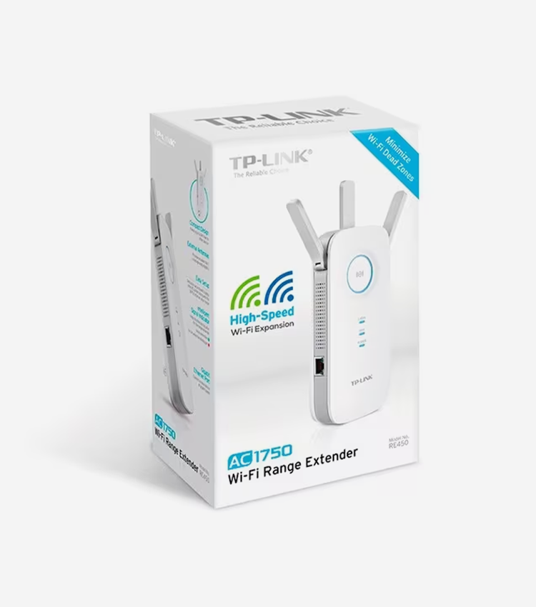 TP-Link RE450 IEEE 802.11ac 1.71 Gbit/s Wireless Range Extender - 2.40 GHz, 5 GHz - 3 x External Antenna(s)