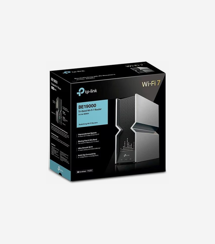TP-Link Archer BE800 Wi-Fi 7 IEEE 802.11be Ethernet Wireless Router - Tri Band - 2.40 GHz ISM Band - 5 GHz UNII Band - VPN Supported