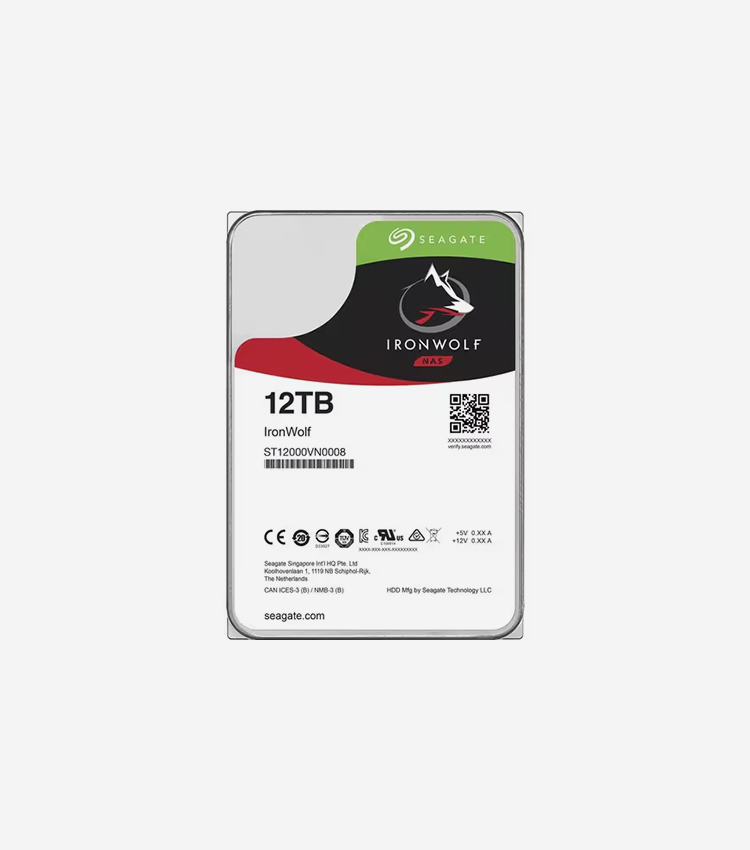 Seagate IronWolf ST12000VN0008 12 TB Hard Drive - 3.5" Internal - SATA (SATA/600) - 7200rpm - 3 Year Warranty