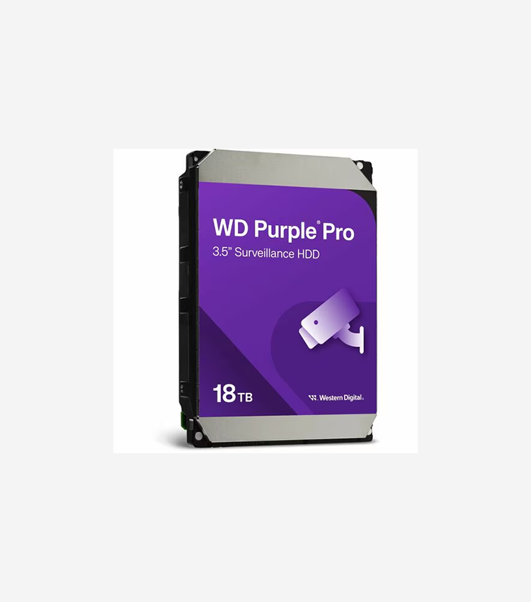 Western Digital Purple Pro WD181PURP 18 TB Hard Drive - 3.5" Internal - SATA (SATA/600)  - 7200rpm - 550 TB TBW - 5 Year Warranty