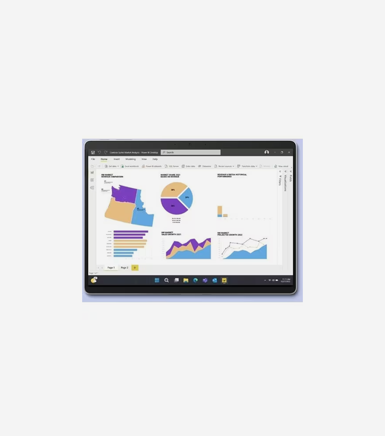 Microsoft Surface Pro 9 Tablet - 13" - 16 GB - 256 GB SSD - Windows 10 Pro - Platinum - Core i7 12th Gen Deca