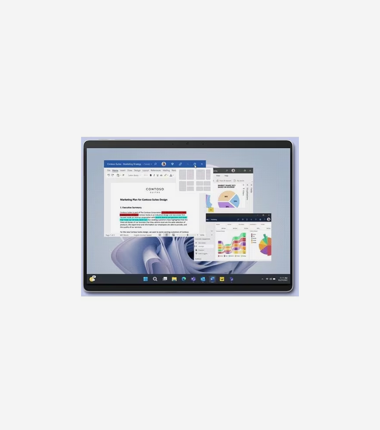Microsoft Surface Pro 9 Tablet - 13" - 16 GB - 256 GB SSD - Windows 10 Pro - Platinum - Core i7 12th Gen Deca