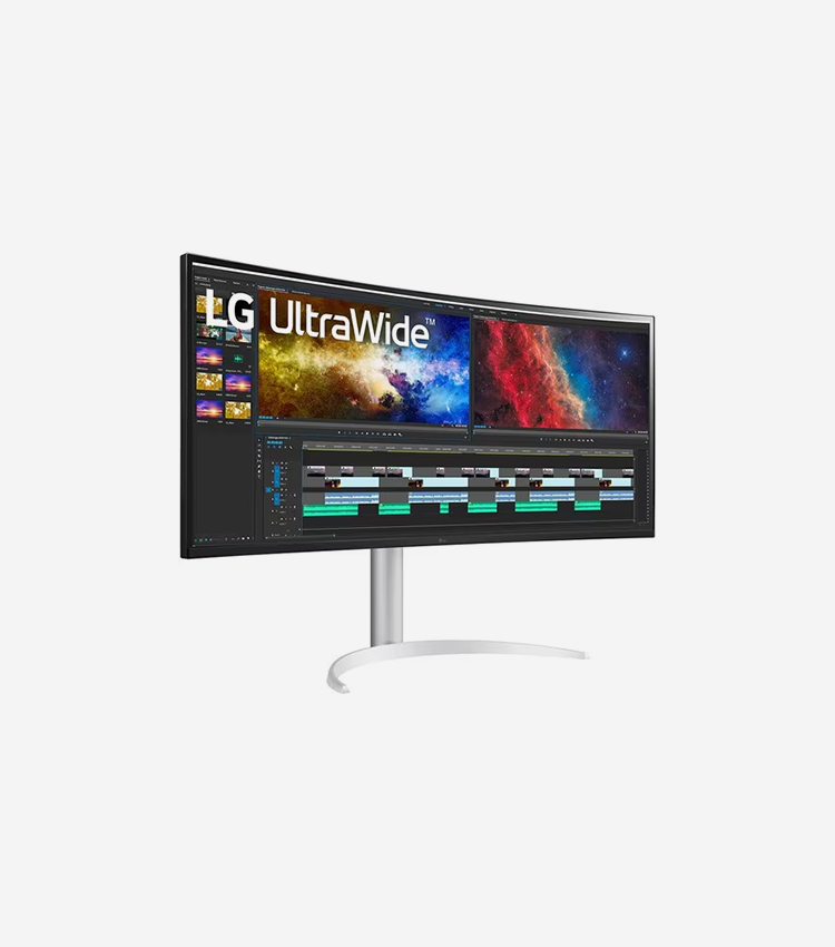 LG Ultrawide 38WP85C-W 38" Class UW-QHD+ Curved Screen LCD Monitor - 21:9 - Silver, White - 37.5" Viewable
