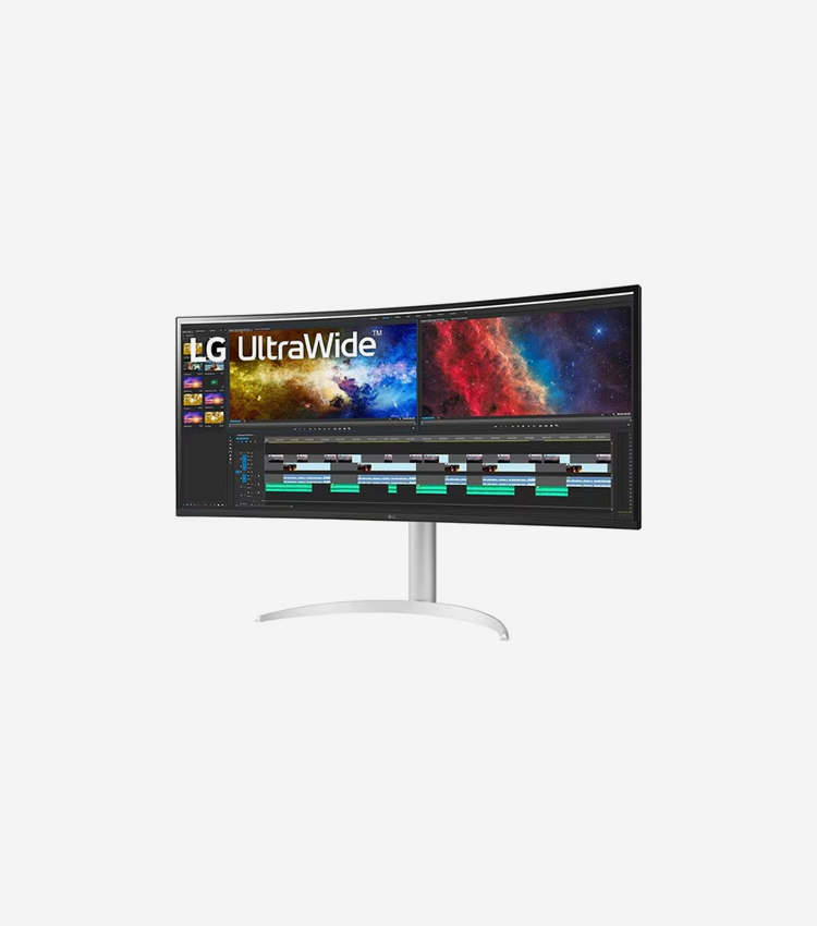 LG Ultrawide 38WP85C-W 38" Class UW-QHD+ Curved Screen LCD Monitor - 21:9 - Silver, White - 37.5" Viewable