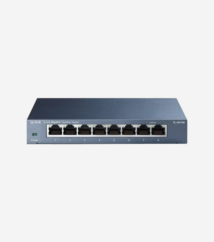 Tp-link Tl-sg108 8-port 10/100/1000mbps Desktop Gigabit Steel Cased Switch - 8 Ports - Gigabit Ethernet