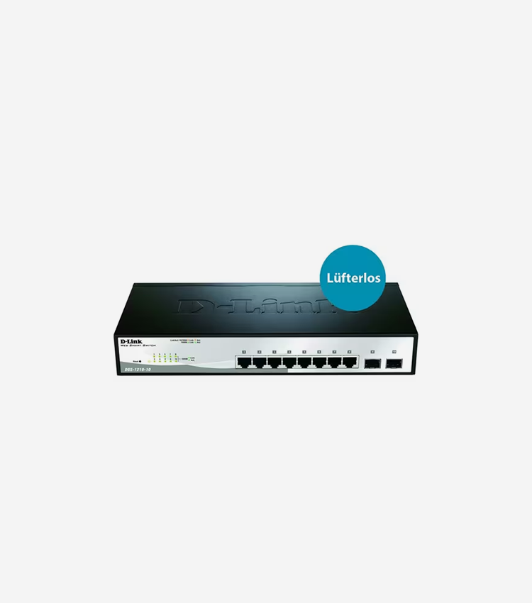 D-Link 10-Port Gigabit Web Smart Switch Including 2 Gigabit SFP Ports - 8 Ports - Manageable - Gigabit Ethernet